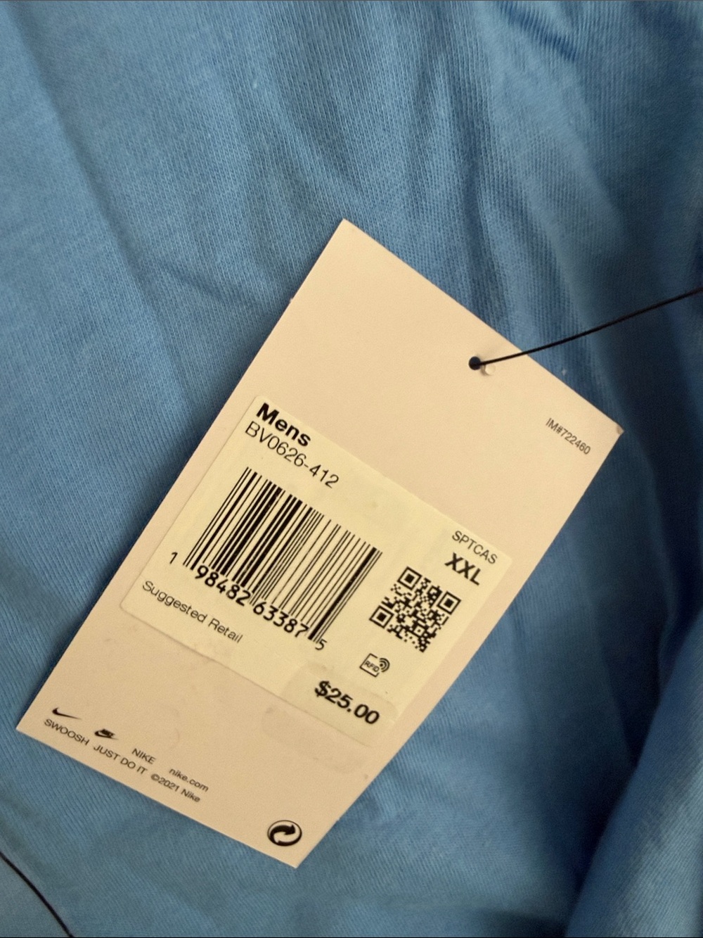 Nike Air Light Blue Crewneck T-Shirt with White Swoosh Size XXL - Picture 2 of 11